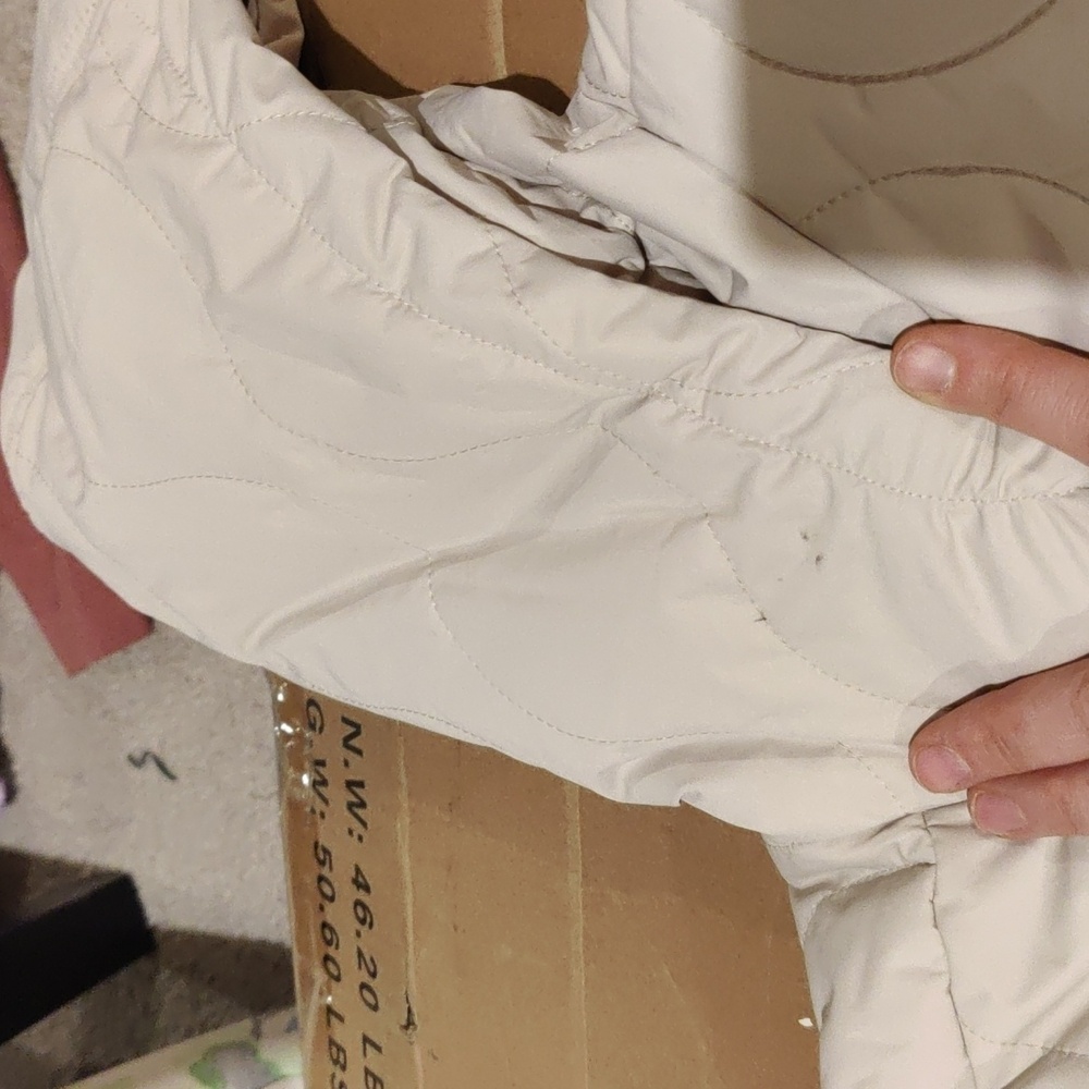 New!Mondetta Youth Quilted Jacket Cream Hooded Coat M 10/12 Cottage Core Y2K Out - Picture 9 of 11